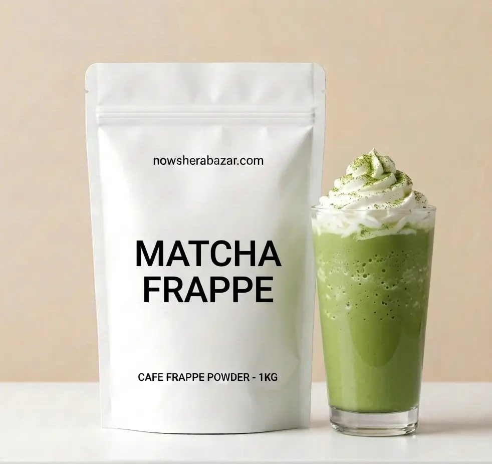 Matcha Frappe Powder by Nowshera Bazar vibrant green cafe blend