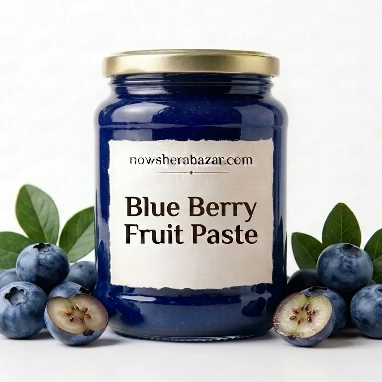 Deep purple Blueberry Fruit Paste in jar packaging by Nowshera Bazar