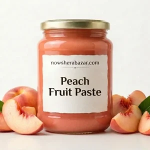 Soft orange Peach Fruit Paste in jar packaging by Nowshera Bazar
