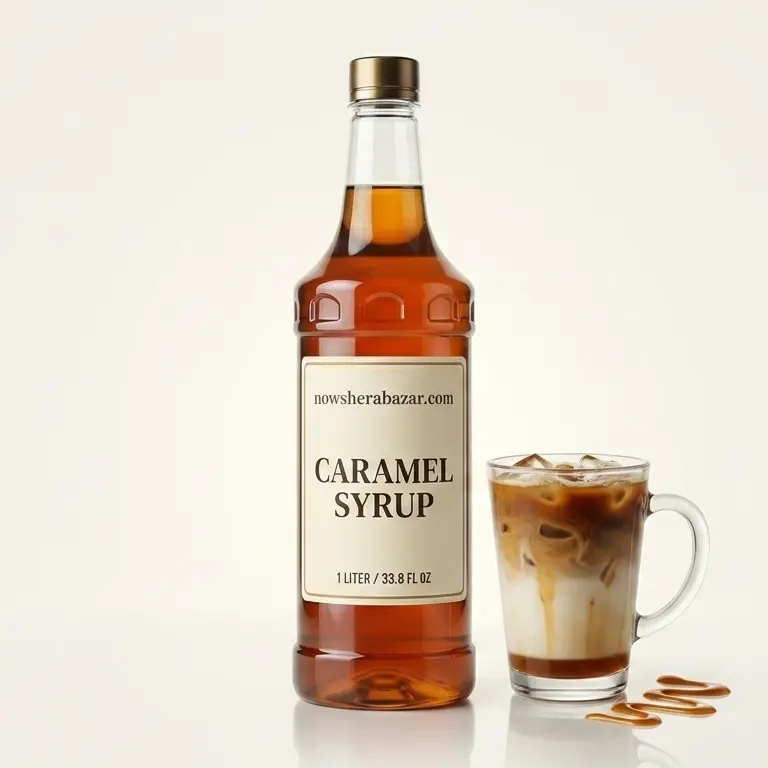 Bottle of Caramel Syrup for coffee and cake soaking by nowsherabazar.com