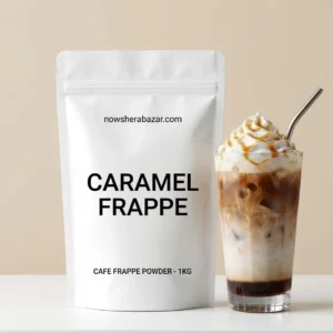 Caramel Frappe Powder by Nowshera Bazar in resealable commercial pouch