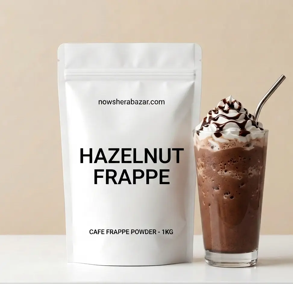 Hazelnut Frappe Powder by Nowshera Bazar in cafe-grade packaging