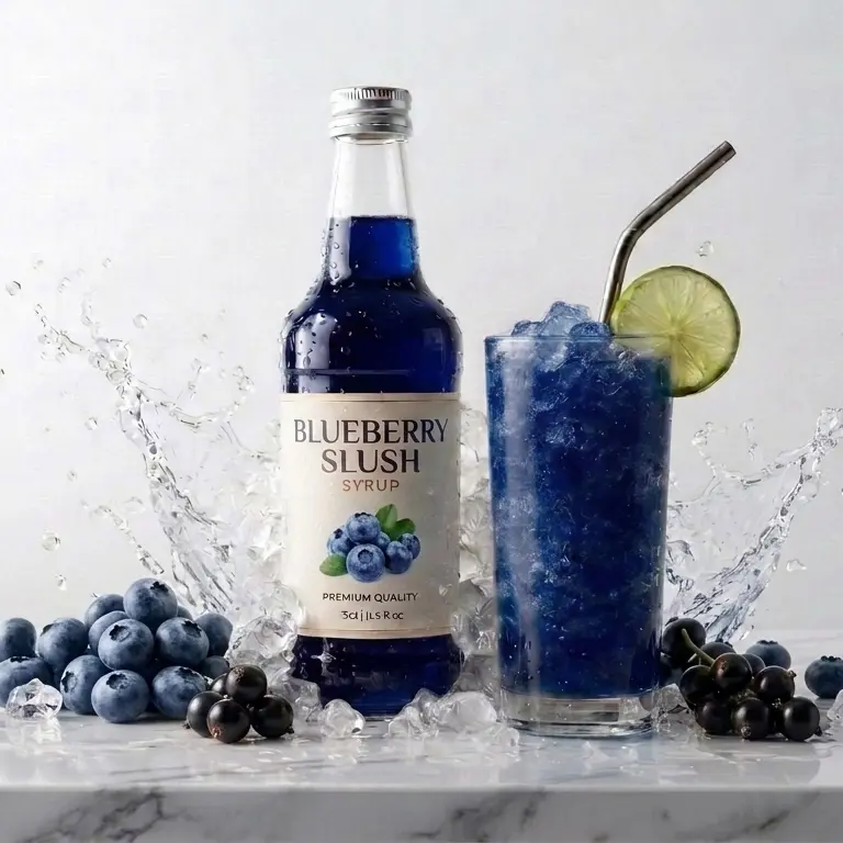Blueberry Slush Syrup Pakistan bottle by Nowshera Bazar for cafes and slush machines